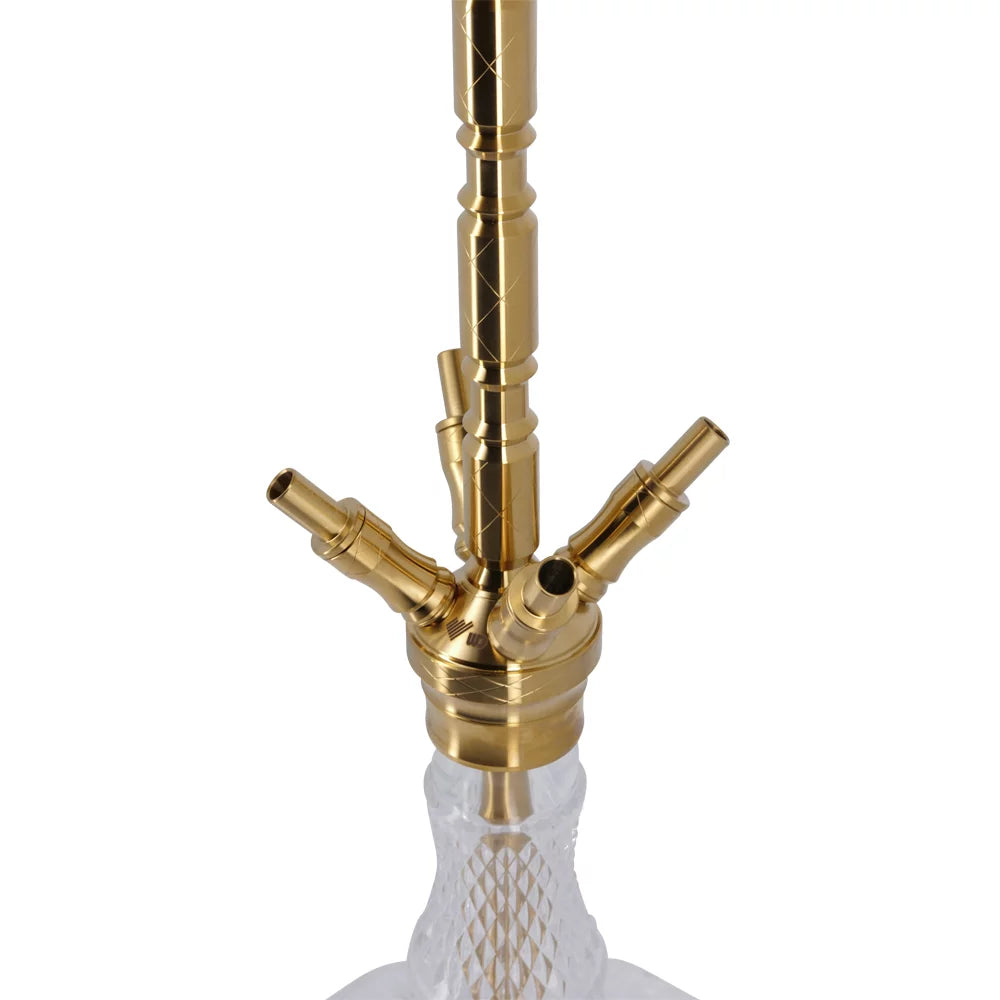 WD Hookah RVS shisha RVS waterpijp 4 adapters 4 slangen.