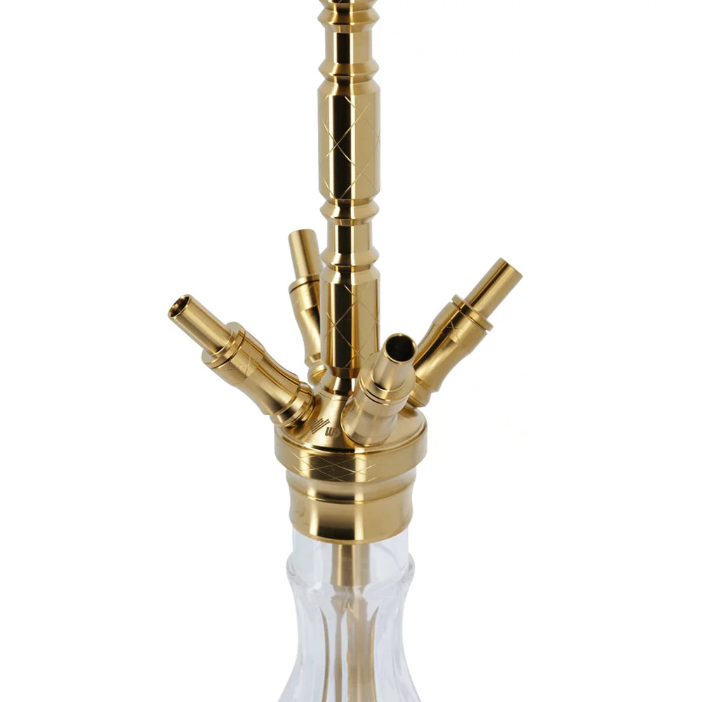 WD Hookah RVS shisha RVS waterpijp 4 adapters 4 slangen.