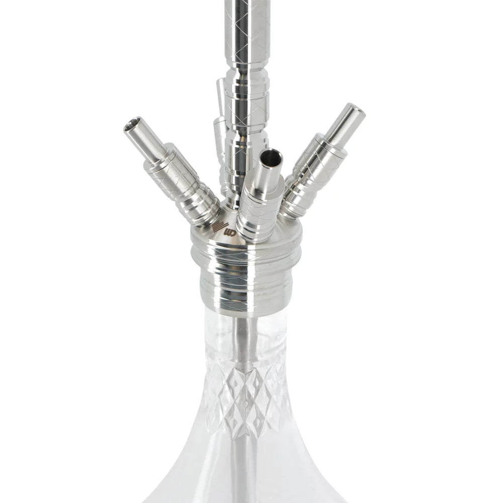 WD Hookah RVS shisha RVS waterpijp 4 adapters 4 slangen.