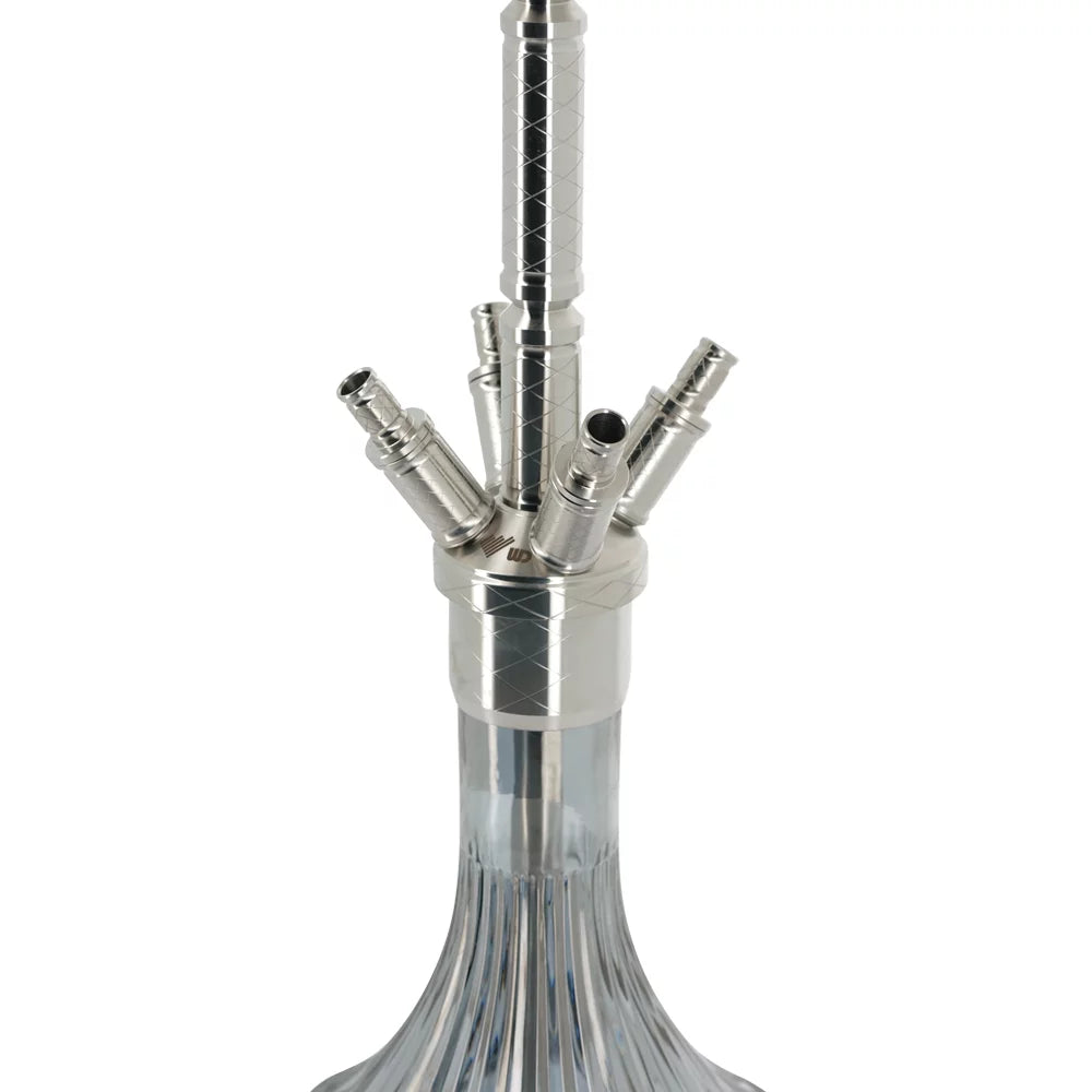 WD Hookah RVS shisha RVS waterpijp 4 adapters 4 slangen.