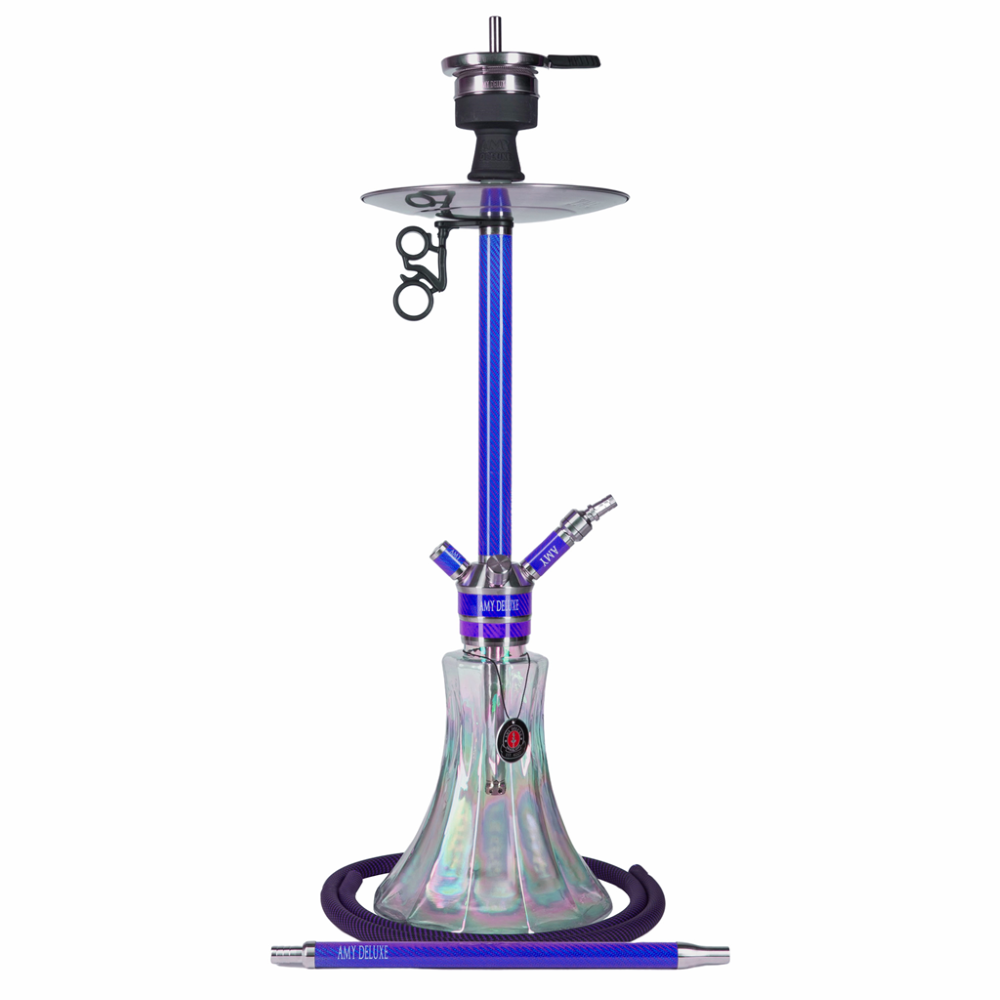 Amy ss22.01 carbon roestvrijestaal waterpijp carbon rvs shisha. 4 adapters langer dan 65 cm complete shisha slang kop en tang.
