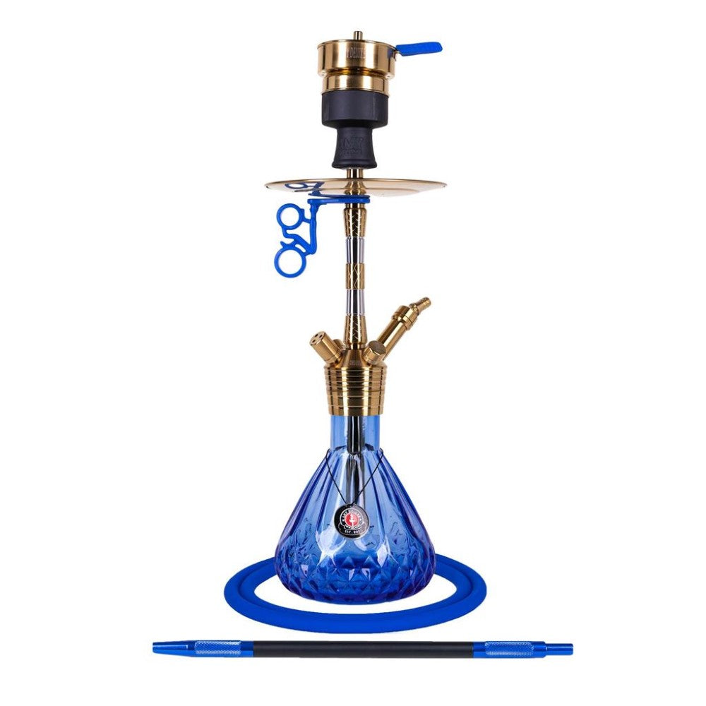 "Amy Deluxe RVS waterpijp van 45 cm tot 65 cm, goud zilver rvs waterpijp , met volledige set accessoires, 4 adapters, slang, mondstuk, tang en kopje