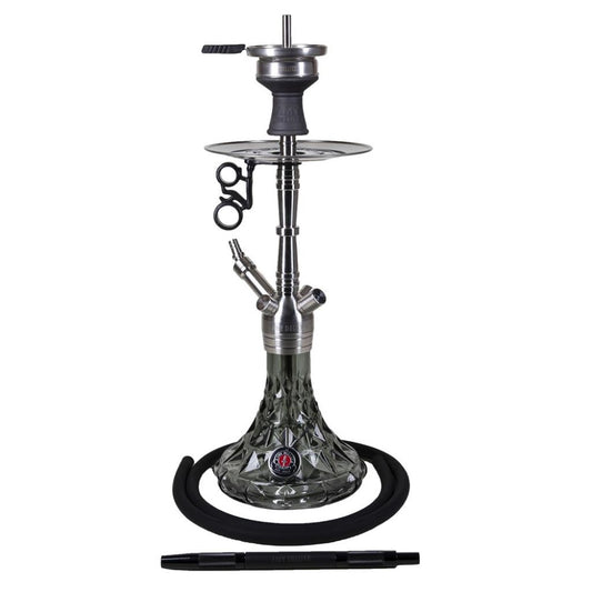 Amy deluxe ss20.02 rvs 4 rvs adapters 45 cm tot 65 cm lang. compleet amy stenenkop set. roestvrijstalen shisha 